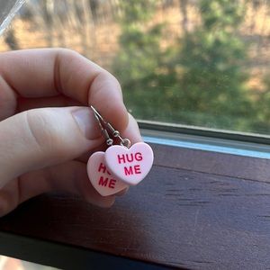 Pink heart earrings